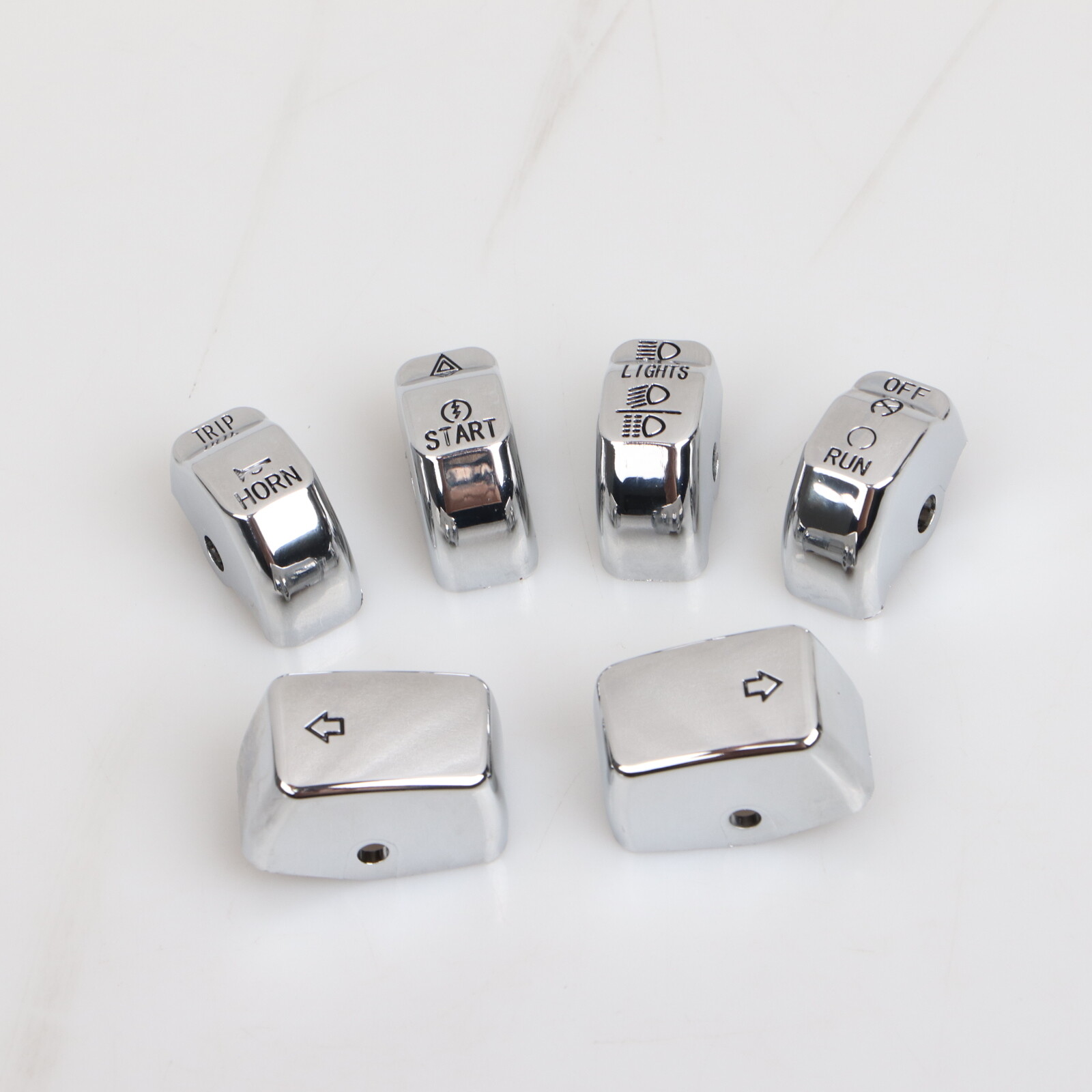ABS Chrome Hand Control Switch Housing Button Cap For Harley Dyna Sportster 883