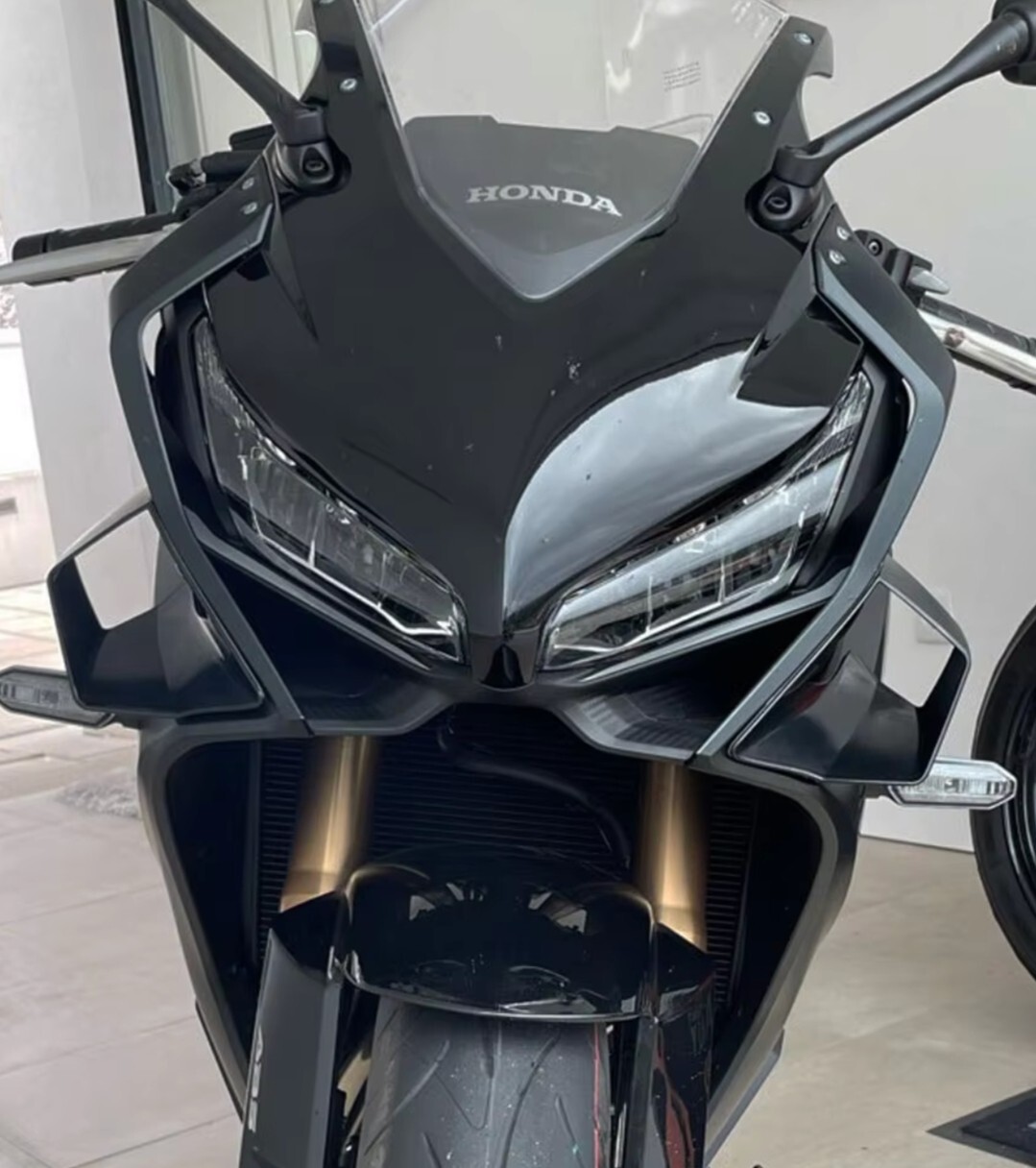 Honda CBR500R Winglet Wing Spoiler Matte Black Front Fairing