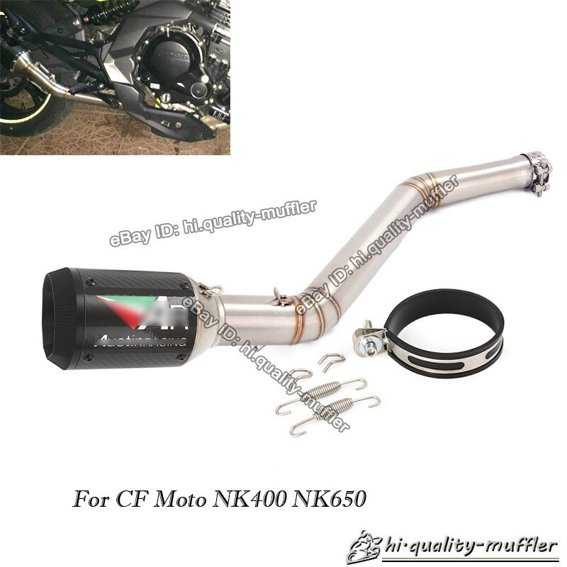 For CF Moto NK650 NK400 400NK 650NK Exhaust Mid Link Pipe Muffler Carbon Fiber