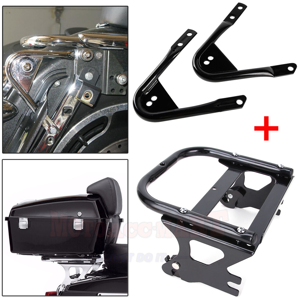 Detachable 2-up Tour Pack Pak Mount Rack + Docking Hardware Kit For Harley Glide