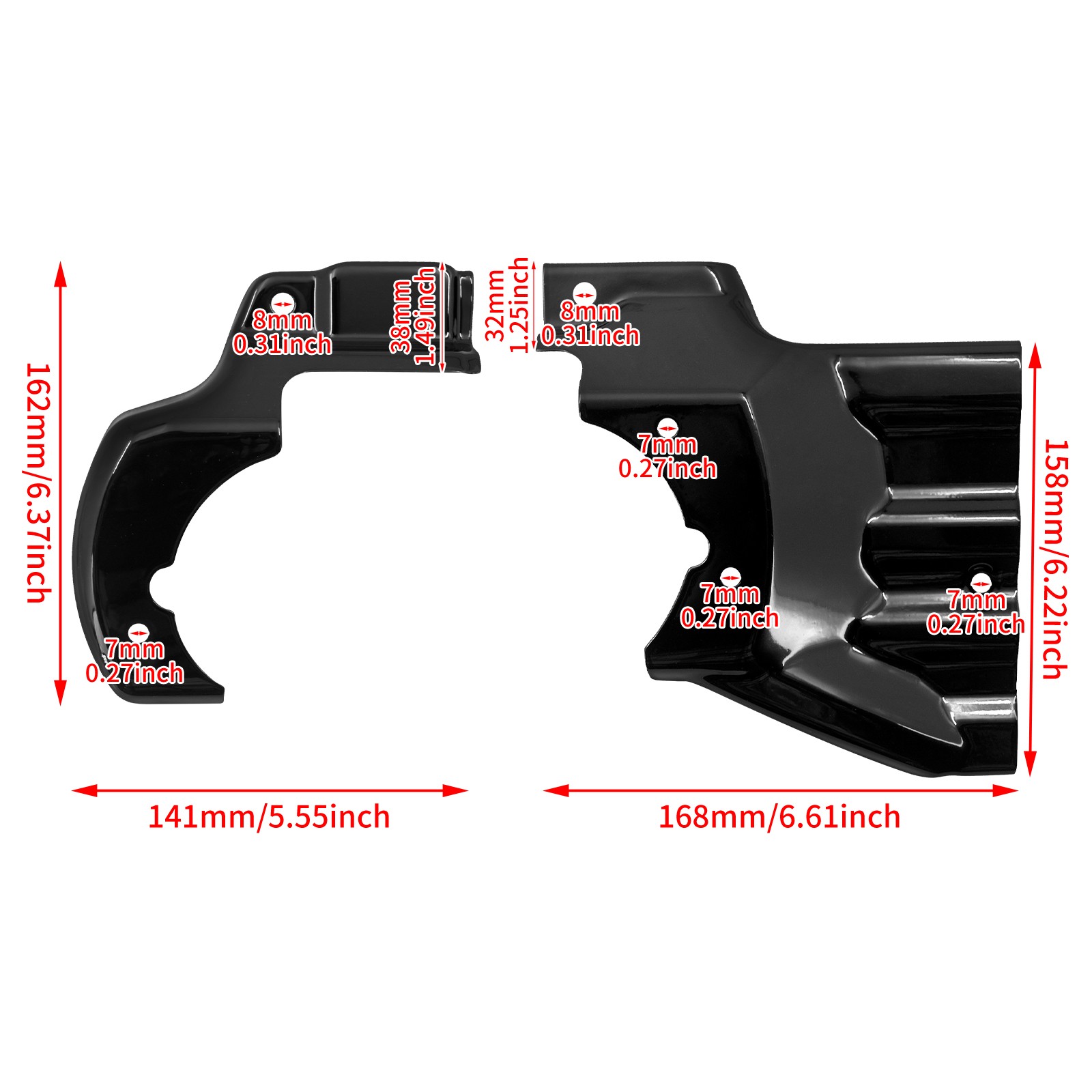 Black Engine Transmission Interface Cover Trim For Harley Softail Slim FLS 07-17