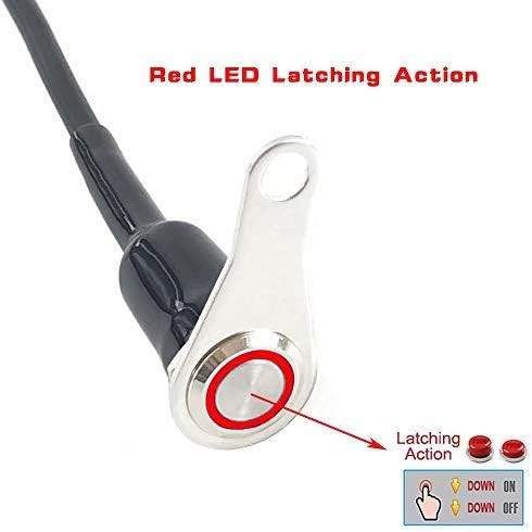 Stainless Steel LED Motorcycle Handlebar Switch, ON-Off Adjustable Waterproof Mo