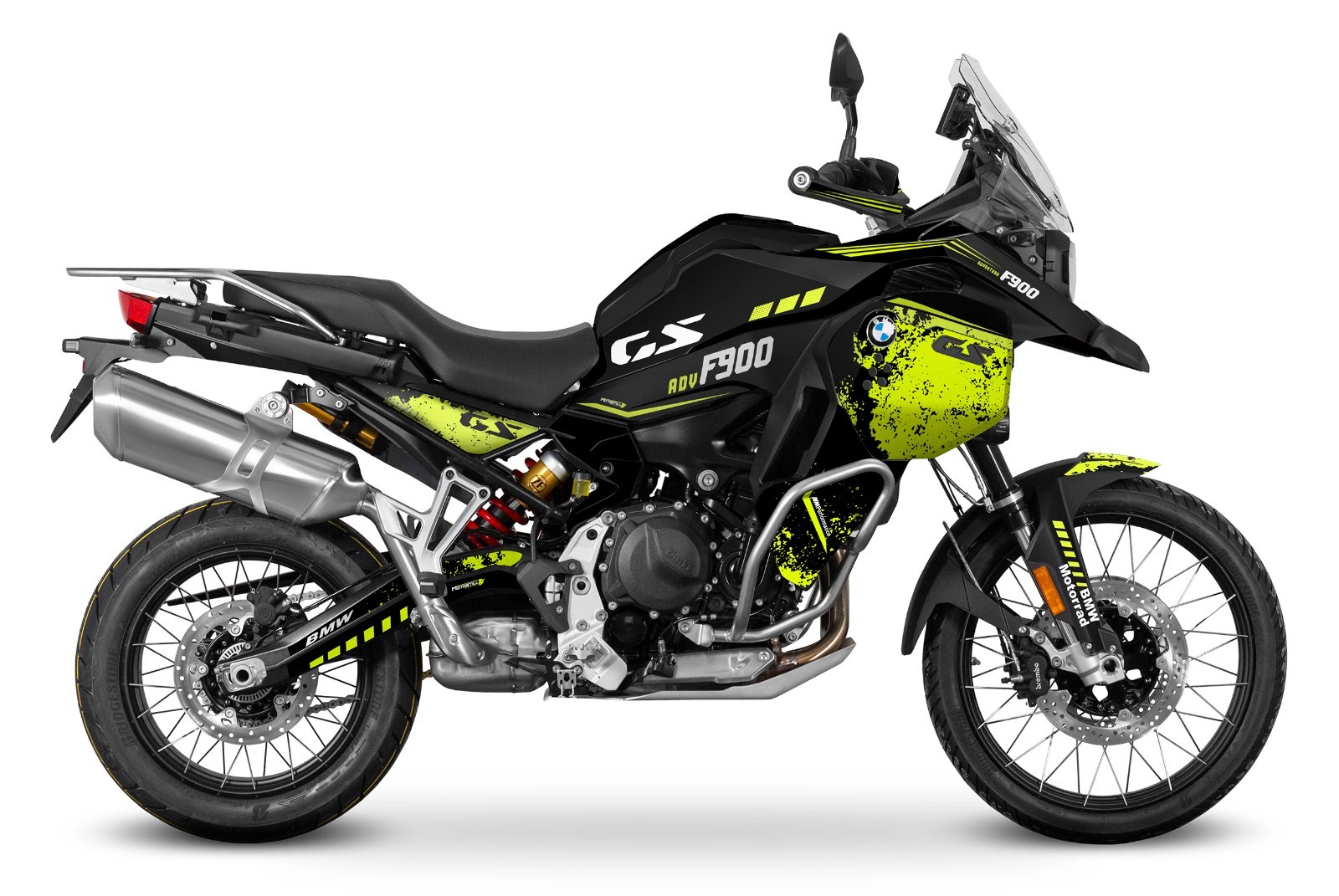 FIT FOR BMW F 900 GS ADV / 2023 – 2025 GRAPHIC STICKER KIT (BLACK YELLOW)