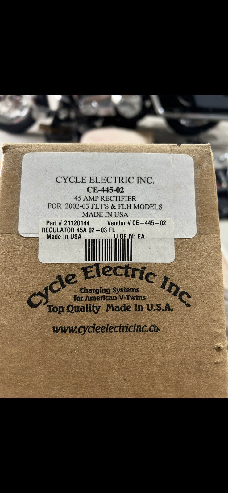 CYCLE ELECTRIC INC. CE-445-02 45 AMP RECTIFIER FOR 2002-03 FLT’S & FLH IN USA