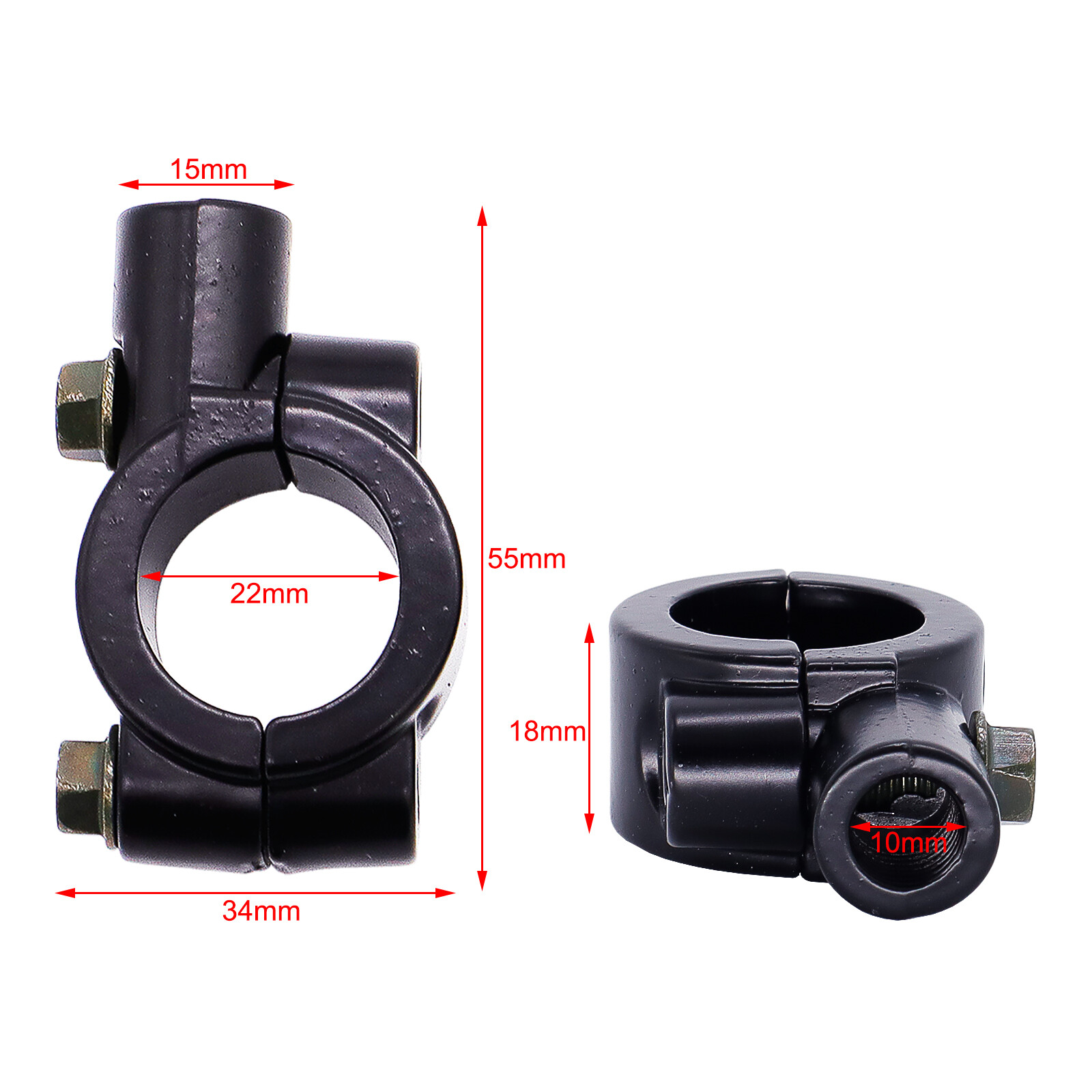 Motorcycle Side Mirror &Handlebar Mount For Bike ATV Scooter E-Bike Rear View