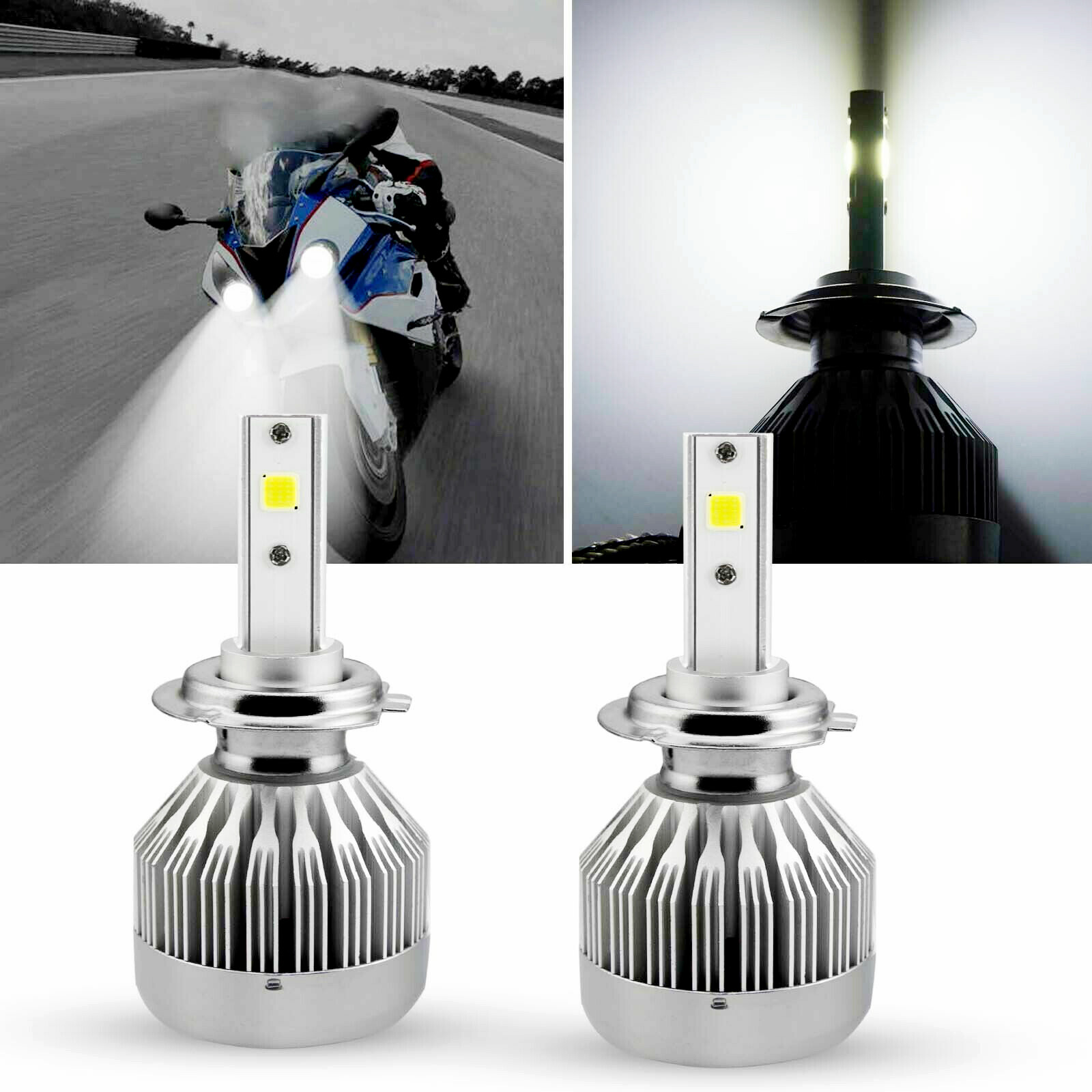 Xenon White LED Bulbs Headlight Conversion Kit for BMW S1000RR S1000XR 2009-2018