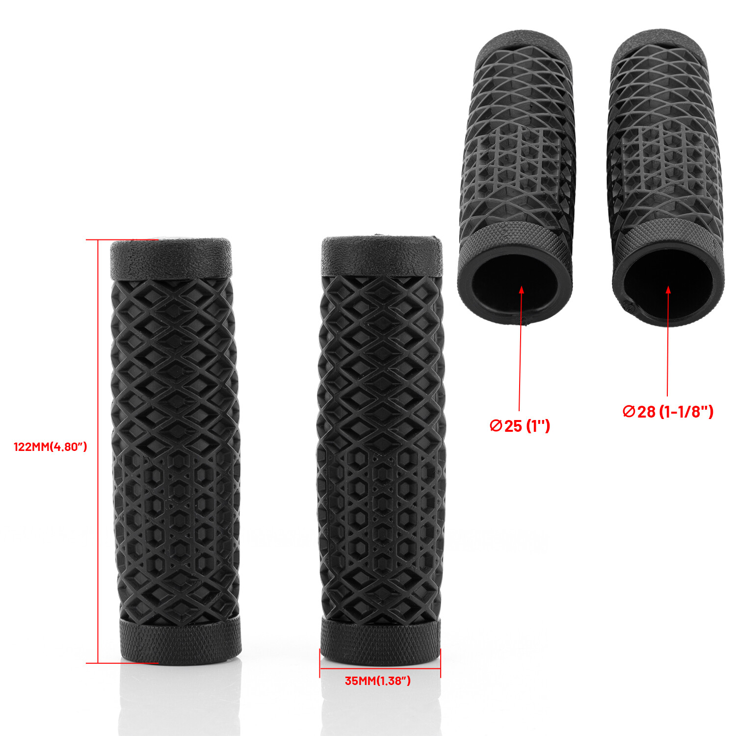 NEW 1″ 25mm Motorcycle Handlebar Rubber Hand Grips For Harley Bobber Chopper