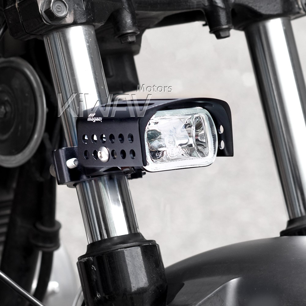 square fog light black metal die-cast aluminum housing x2 fits Harley BMW Aprlia