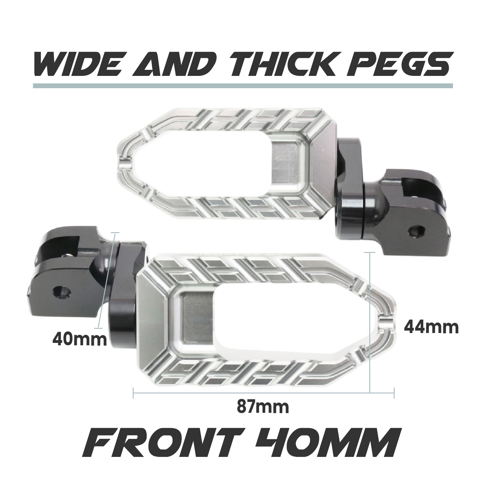 Laser 1.5 inch Lower TIT Front Large Foot Pegs For Honda NX500 = CB500X 2024 24