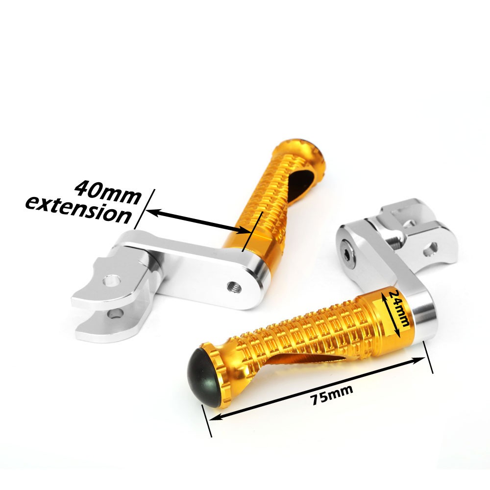 MPRO 1.5 inch Riser Gold Front Foot Pegs For Shiver 750 07-12 13 14 15 16 17