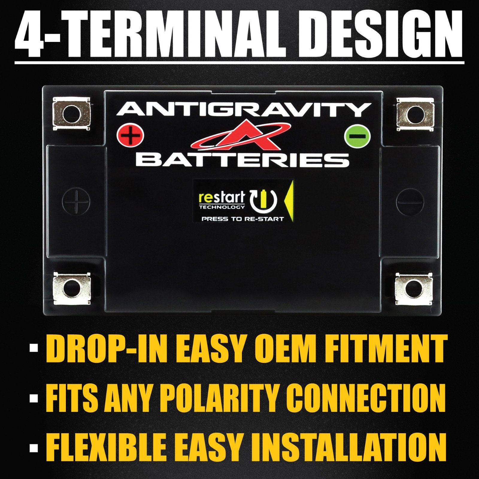 Antigravity AT12BS-RS Lithium Battery RE-START Replaces YT12-BS YT14-BS