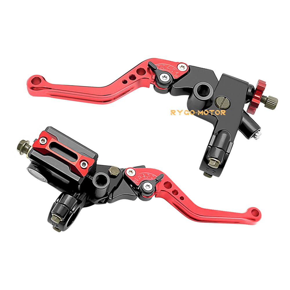 Universal 7/8” CNC Motorcycle Front Brake Cylinder Clutch Lever Reservoir Set