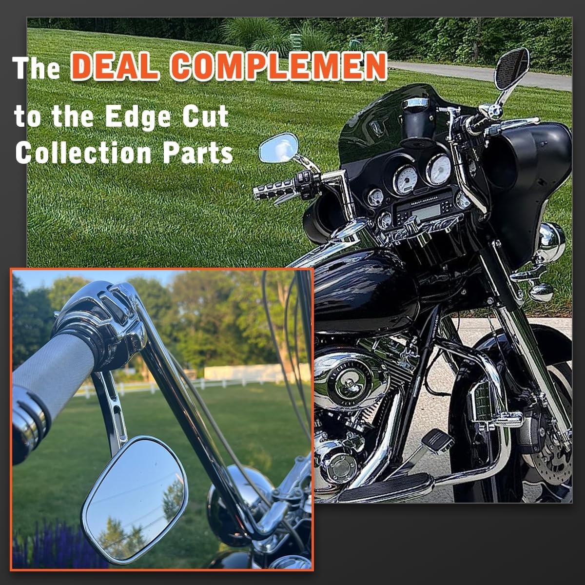 Handlebar Mount Mirrors,Left & Right Side Rearview mirrors for 1982-2025 Harley