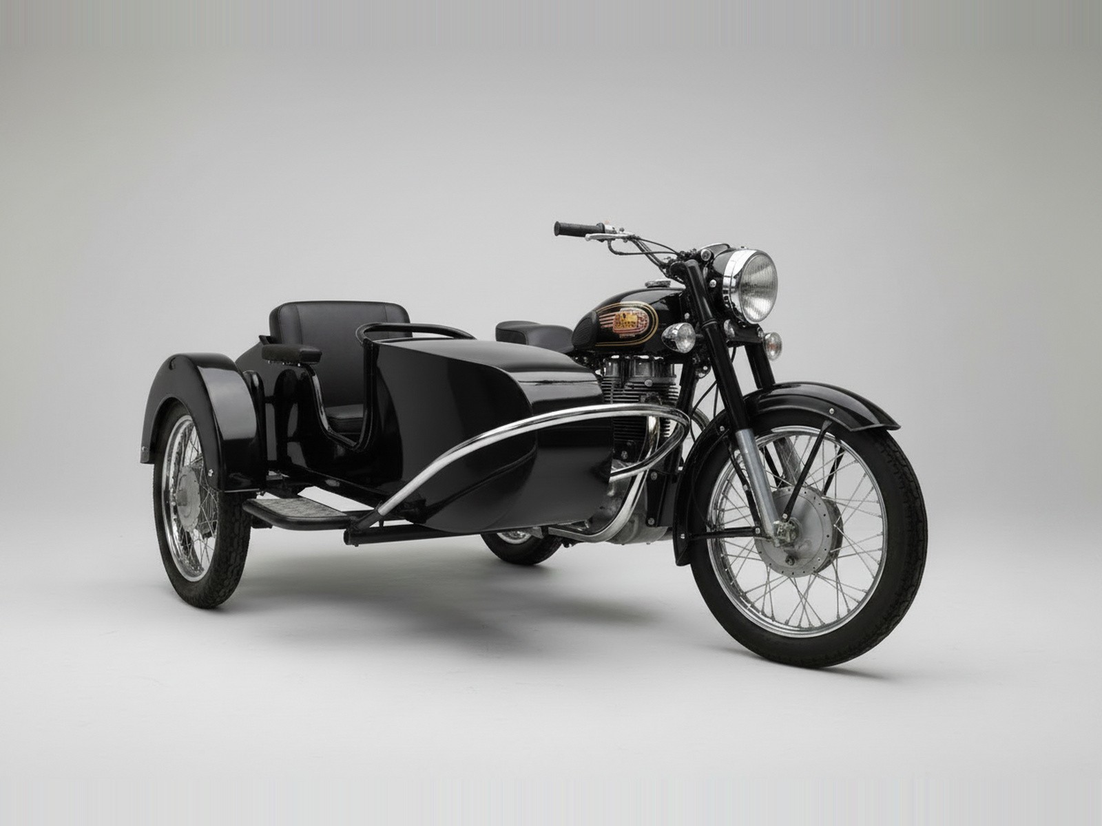 Motorcycle Sidecar w/ Mounting Kit | Fits Harley, Indian, Honda, Yamaha,Triumph