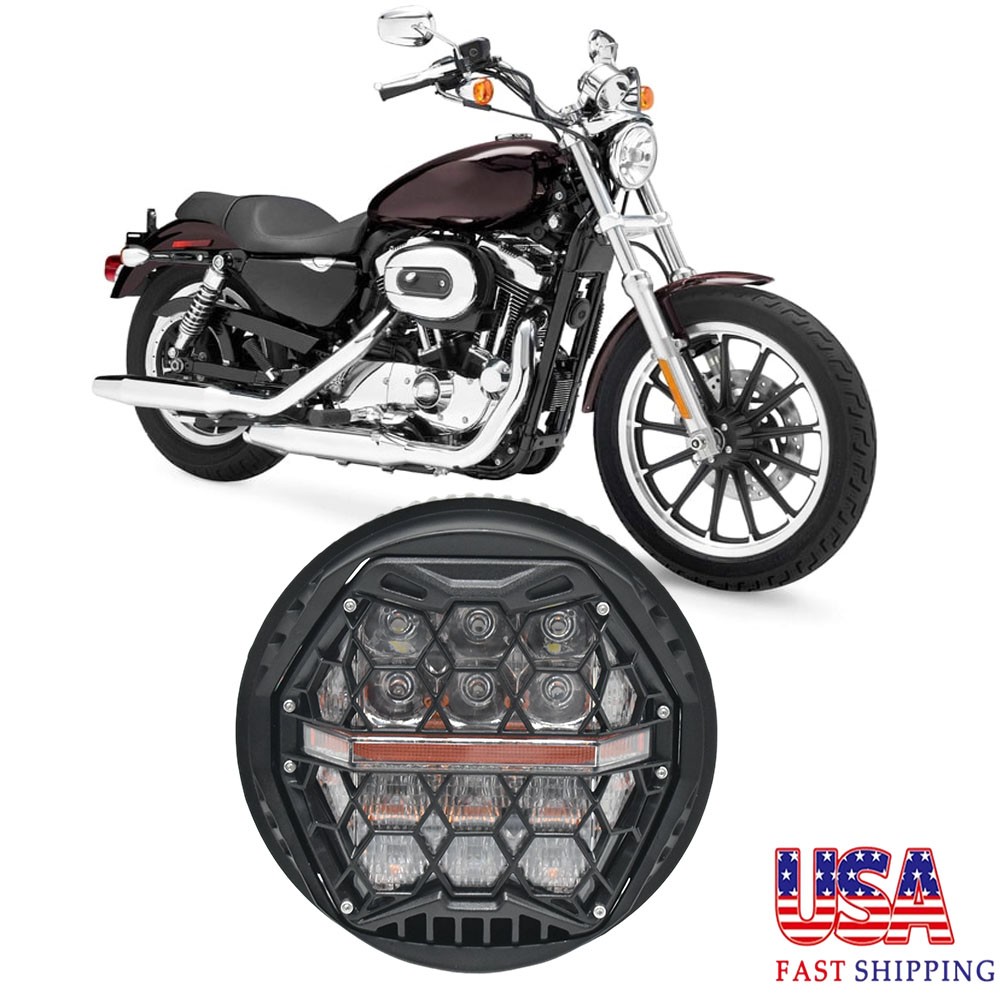 DOT SAE 5.75 Inch LED-Headlight Assembly DRL For Harley Sportster XL883 XL1200