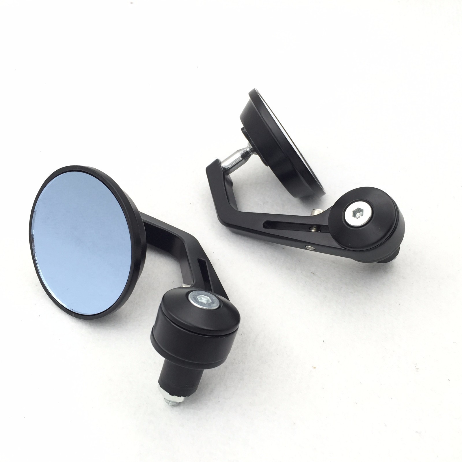 Adjustable Round Street Bike Bar End Mirror 7/8″ For Honda Kawasaki Buell Ducati