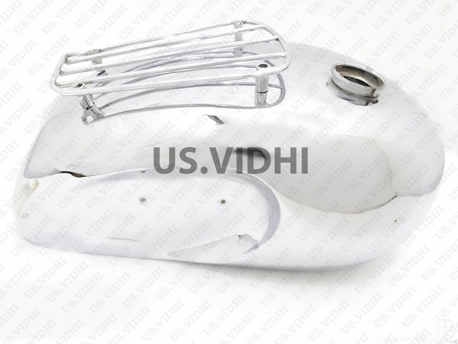Gas Tank For Triumph Tr5 T100 In Chromed With Parcal Rack & Tap