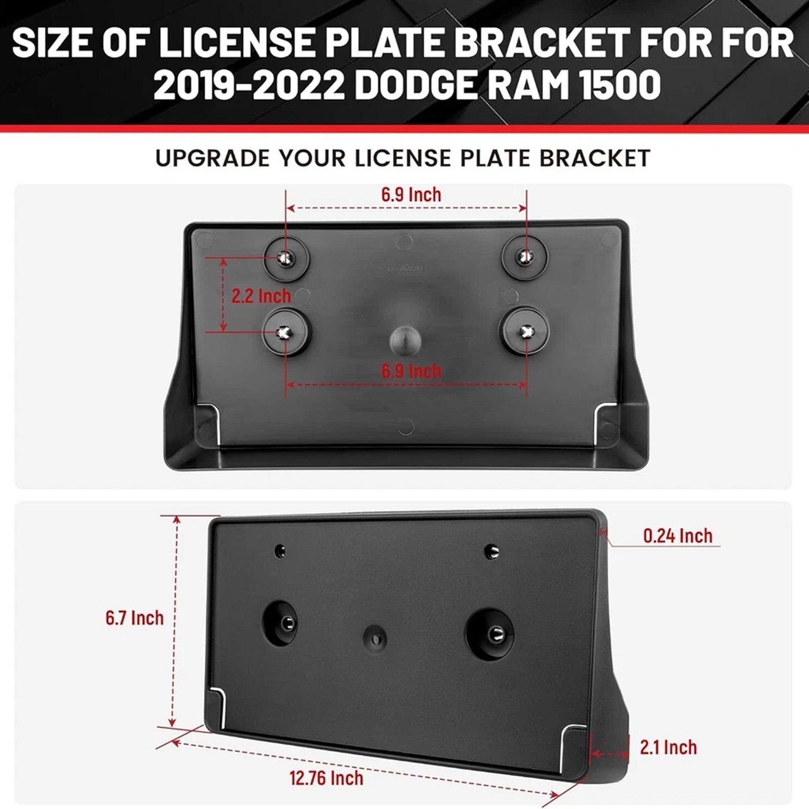 License Plate Bracket Screws Kit For 2019-24 DODGE RAM 1500 with DT Bumper