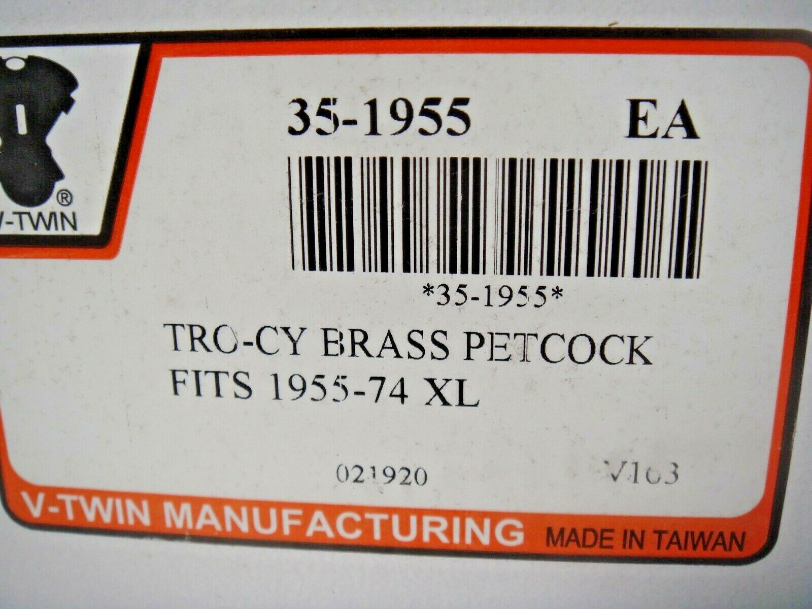 Harley Petcock XL Vintage Ron Trock Brass 3/8″ NPT Fits 55-74 V-Twin 35-1955 A5