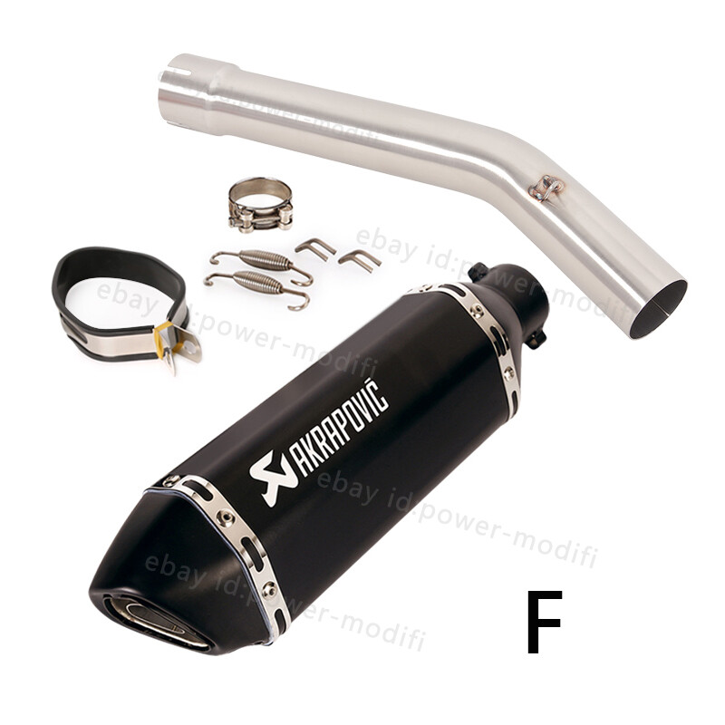 51mm For Yamaha YZF R6 1998-2005 Slip On Exhaust System Mid Pipe Black Muffler
