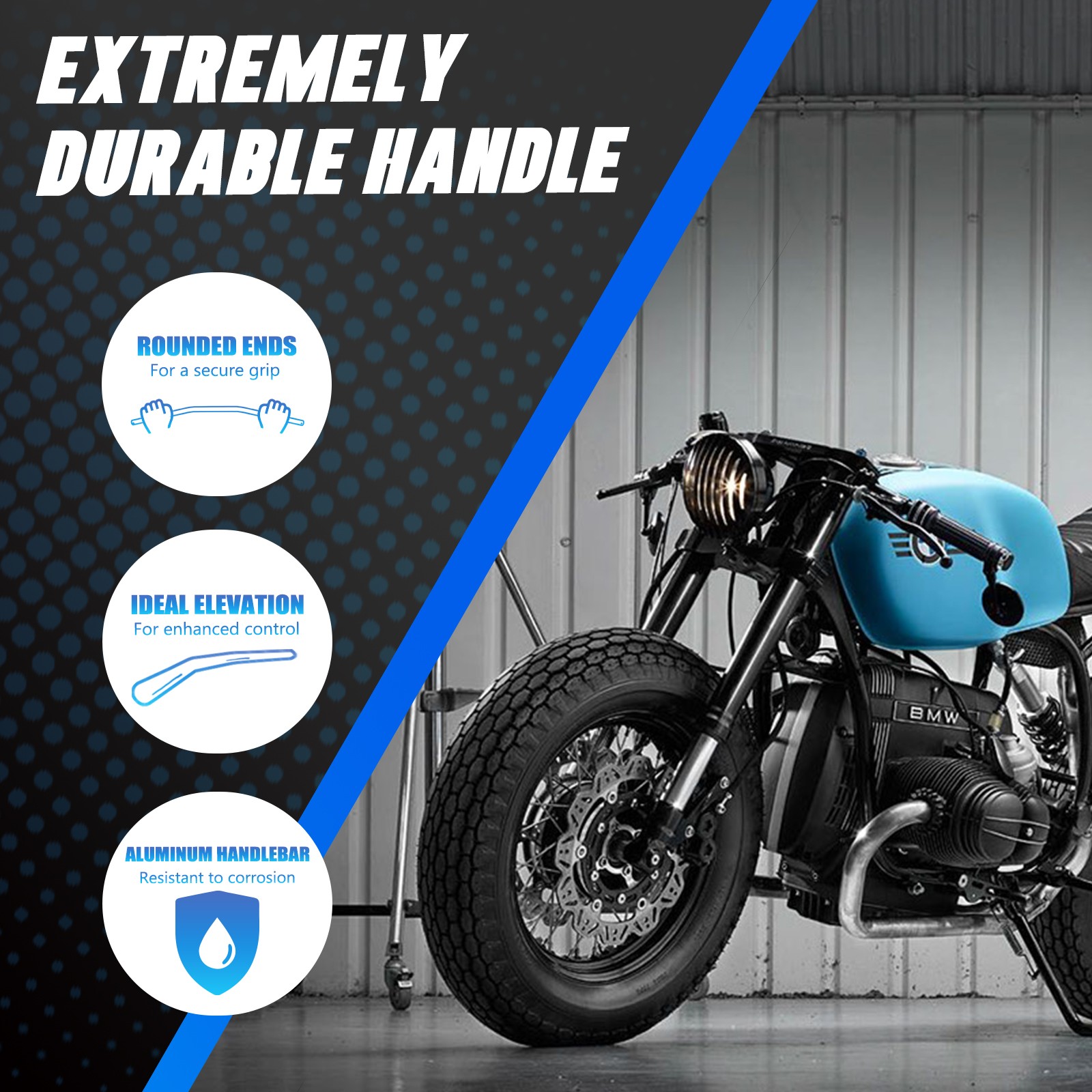 7/8″ 22mm Handlebar Drag Straight Bar Black Iron For Ducati Scrambler 1100 800
