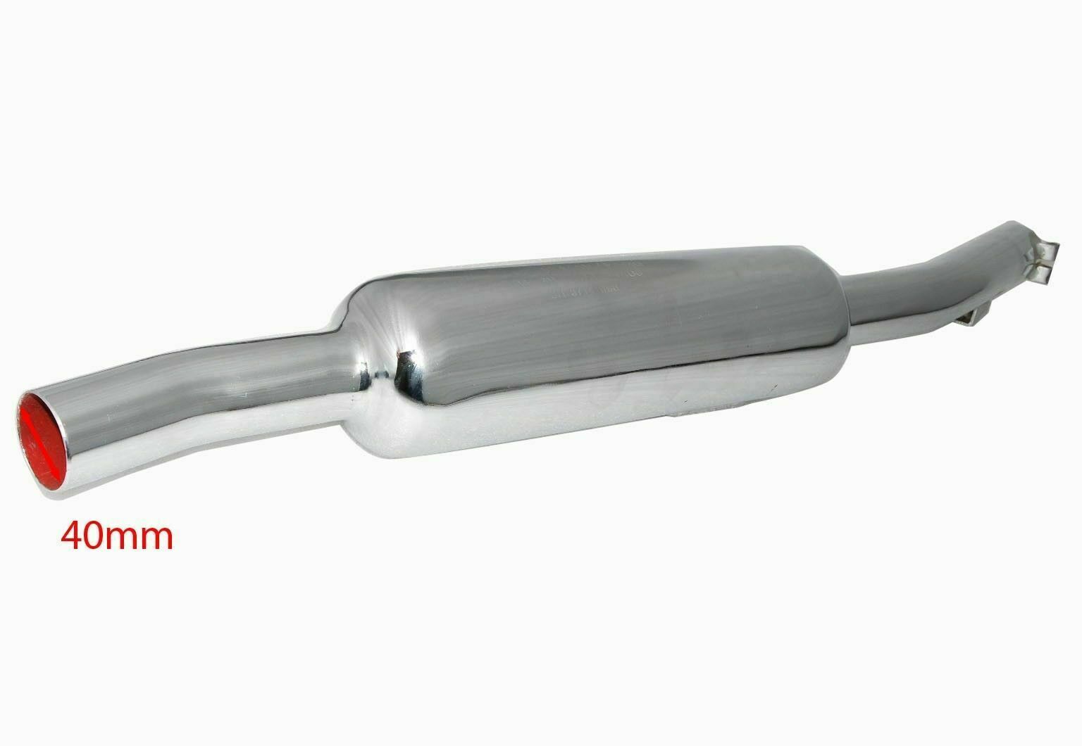 Angular Upswept Exhaust Silencer Chrome For Royal Enfield Classic 500cc