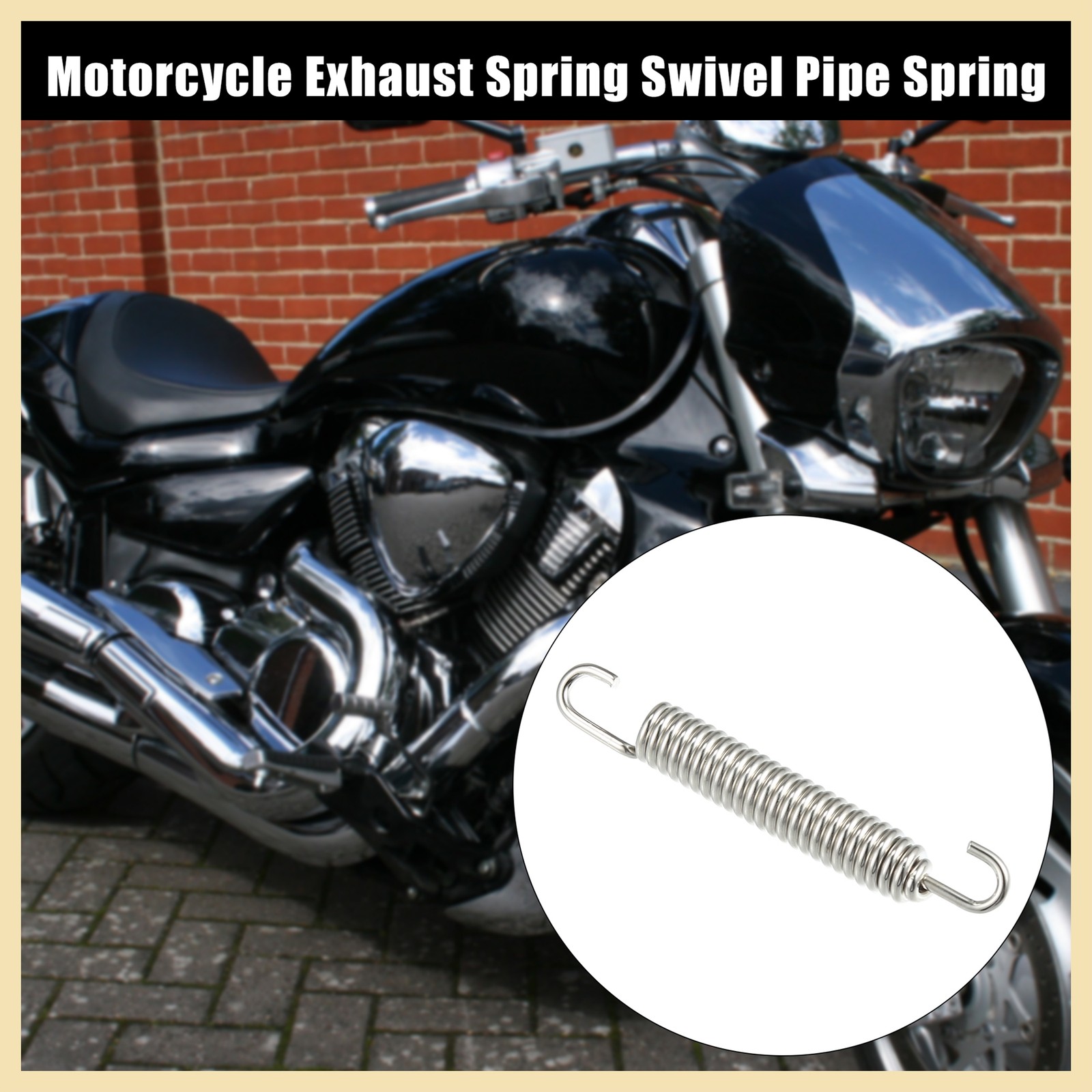 4 Pcs Motorcycle Exhaust Pipe Spring 80mm 3.15 Inch Stainless Steel Silver Tone