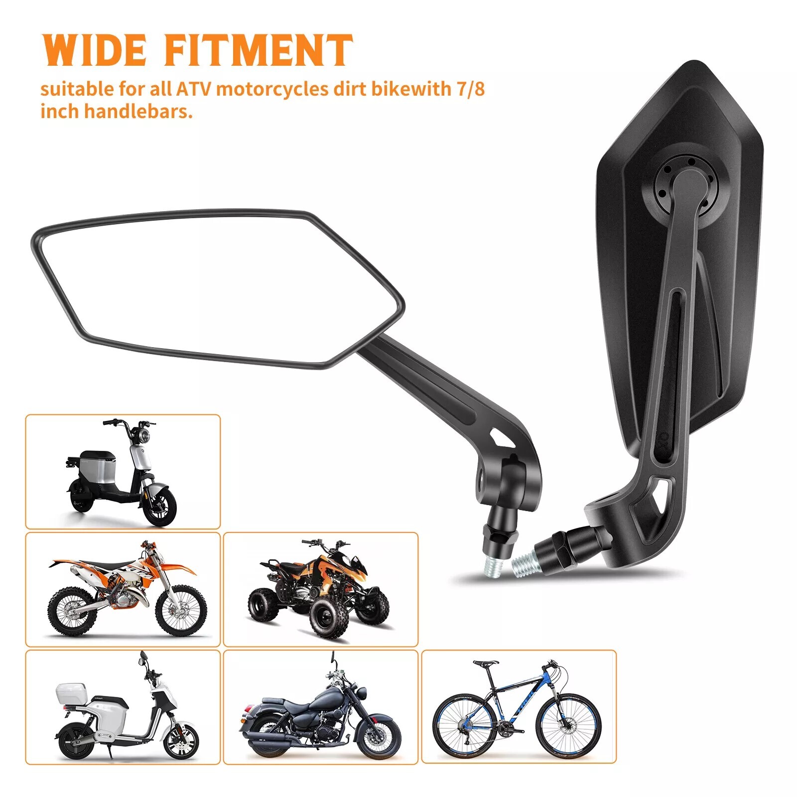 Motorcycle Mirrors Rearview Black For Honda Grom MSX125 2020 2019 2018 2017 2016