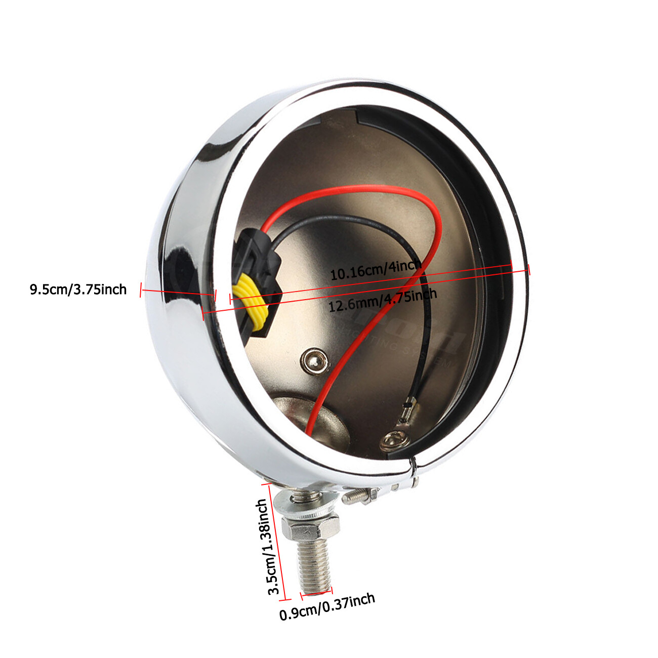 Pair 4.5″ 4-1/2 Inch Chrome Fog Lights Housing Passing Lamp+Bracket Round Bucket