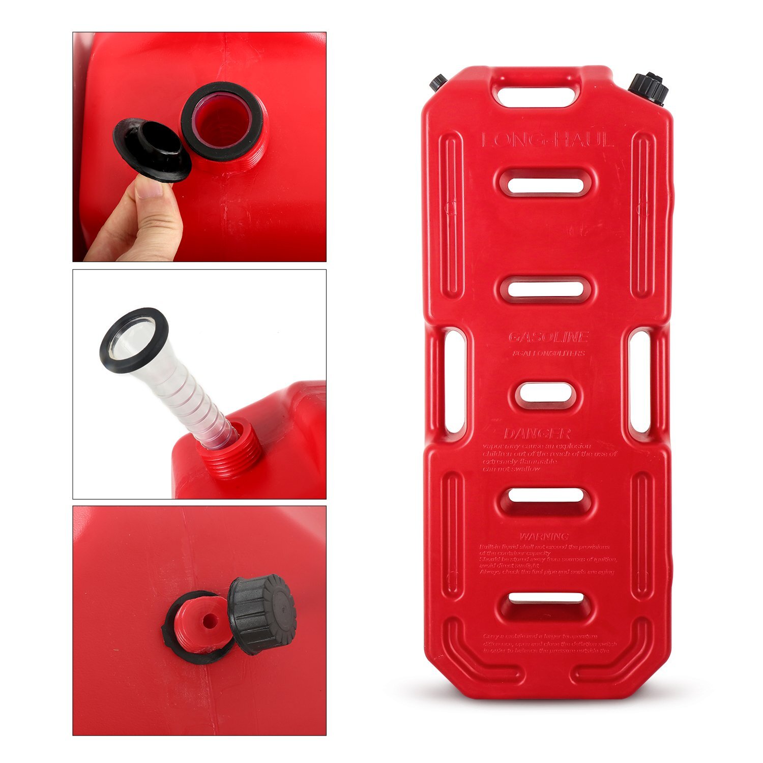 30L Oil Can Gas Container Pot PE Gasoline Anti-static Fuel Tank Pack 8 Gallon US