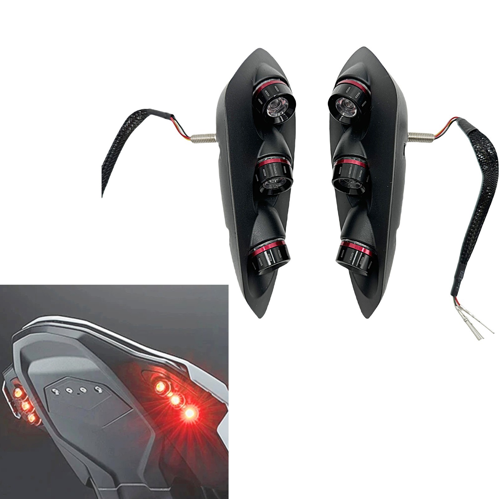 For BMW S1000RR 2023-25 Red Turn Signal Light In-Tail LED Integrated Tail Light