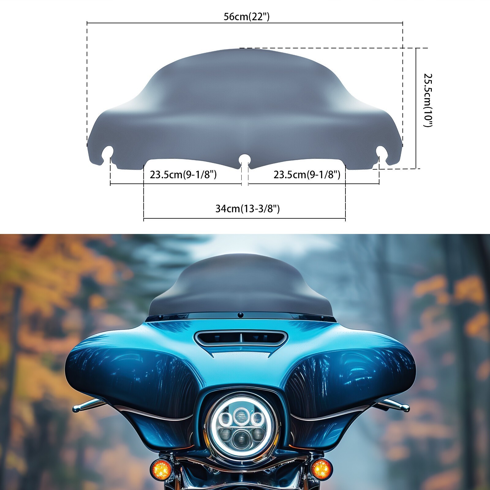 9″ Wave-Windshield-Windscreen For Harley Touring Electra Street Glide 2014-2024