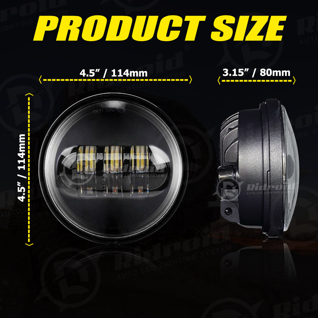 80W 7inch LED Projector Headlight + Passing Lights for Harley Touring Motorcycle