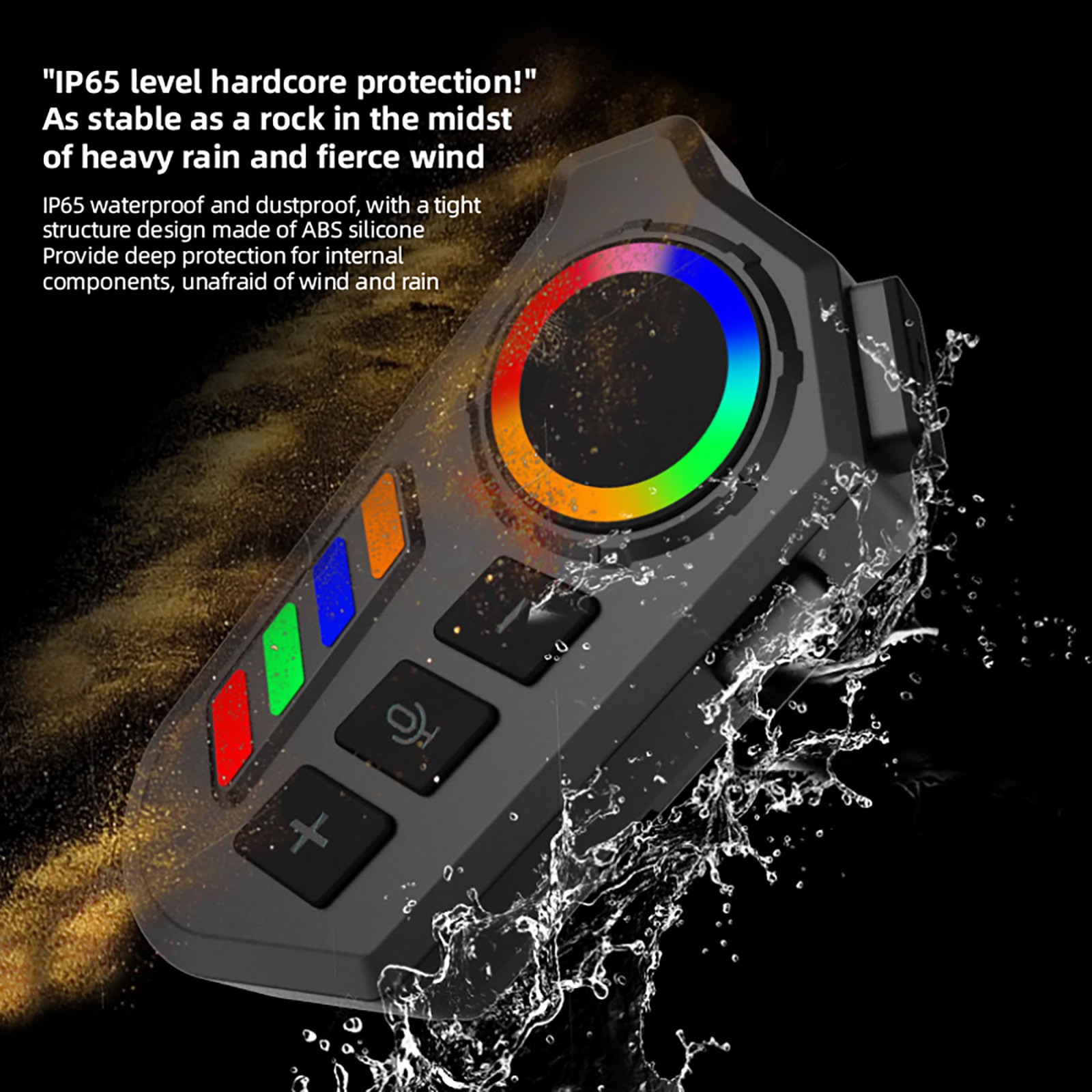 Motorcycle Helmet Headset 400mAh Battery BT6.0 IP65 Waterproof Hands-Free Voice