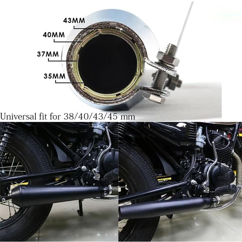 Chrome Universal Motorcycle Exhaust Pipe Muffler Silencer Fits for Suzuki Harley