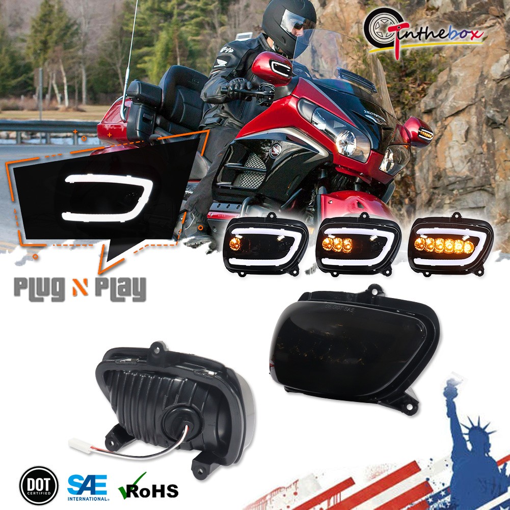 Front LED Turn Signals Light Fit For Honda Goldwing 1800 GL1800 2001-2017 2016