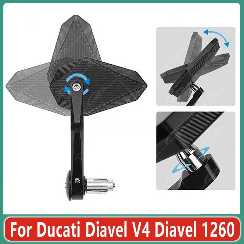 For Ducati Diavel V4 Diavel 1260 CNC Motorcycle Handle Bar End Mirrors Rearview