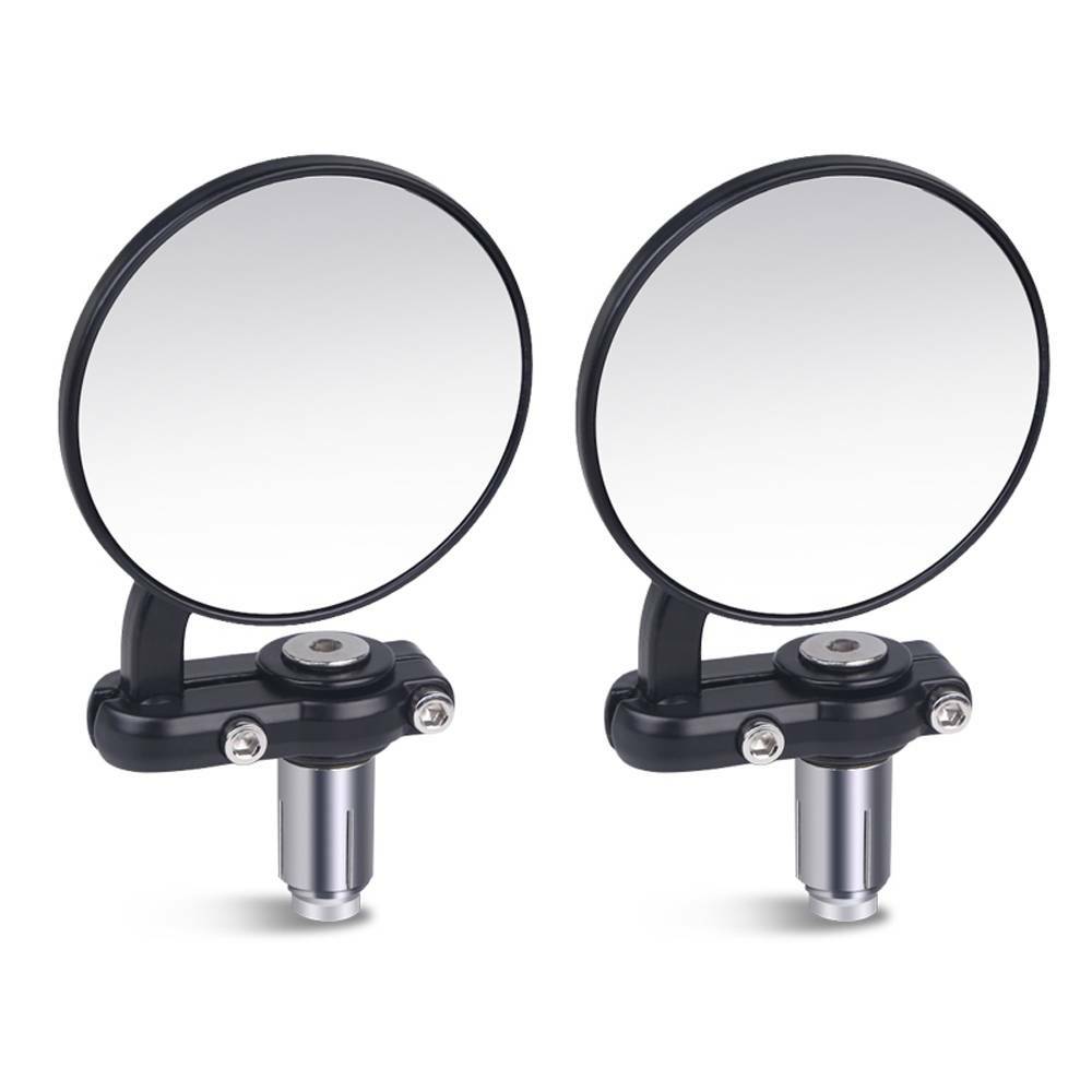7/8″ 22mm Motorcycle Rear View Black Handle Bar End Side Rearview Mirrors L&R