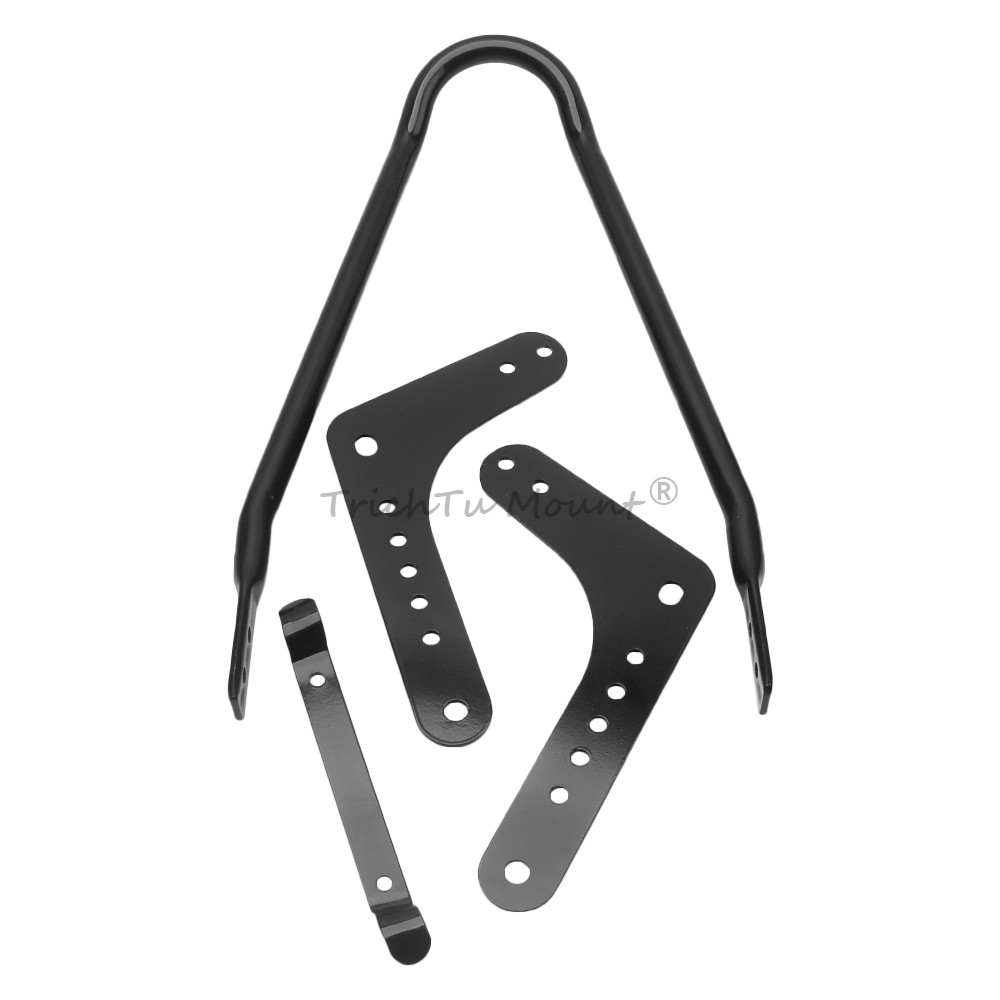 Black Motorcycle Sissy Bar Passenger Backrest Pad For Harley FXST FLSL FLHC FLDE