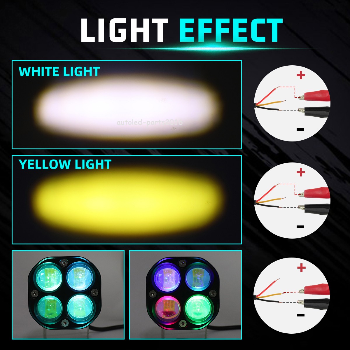 2x LED Work Light Bar Spot Pods Off Road Driving Auxiliary Fog Lamp Yellow White