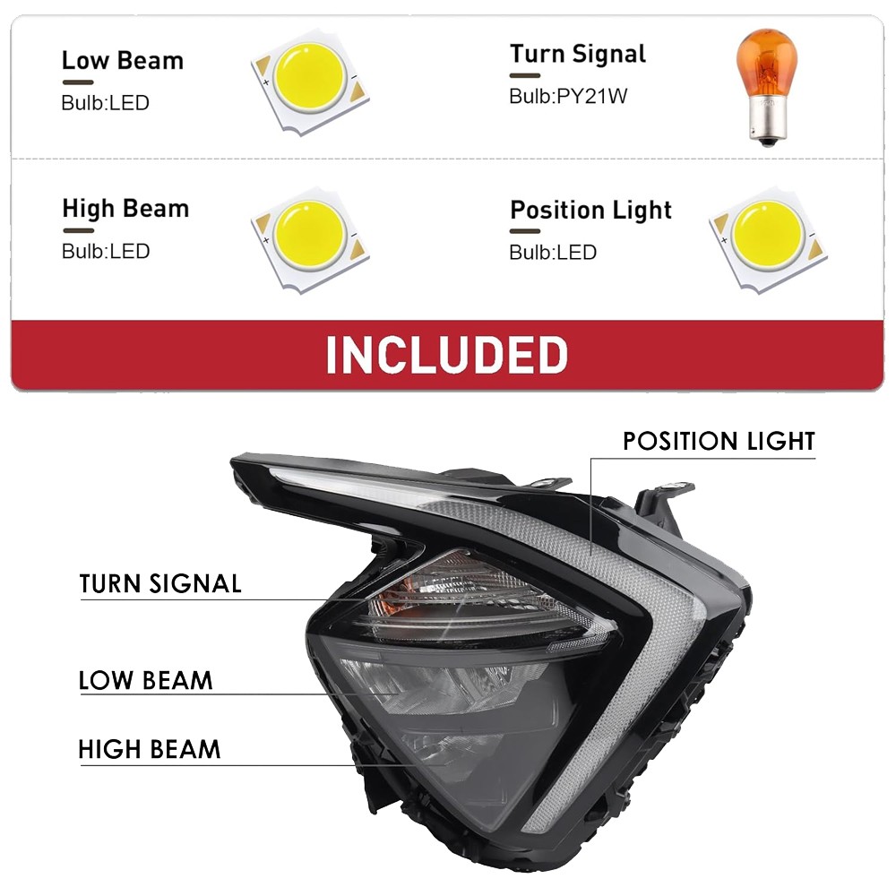 Passenger Side RH LED Headlight For 2022-2024 Kia Sportage SX EX LX 92102DW000