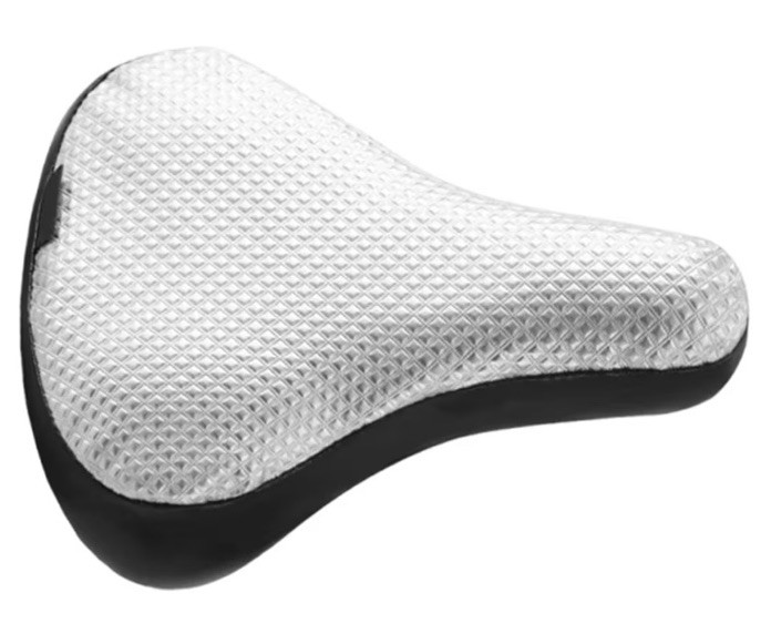NEW Cooling Waterproof Silver Black Bike Seat Pad Cushion Cover Elastic Band