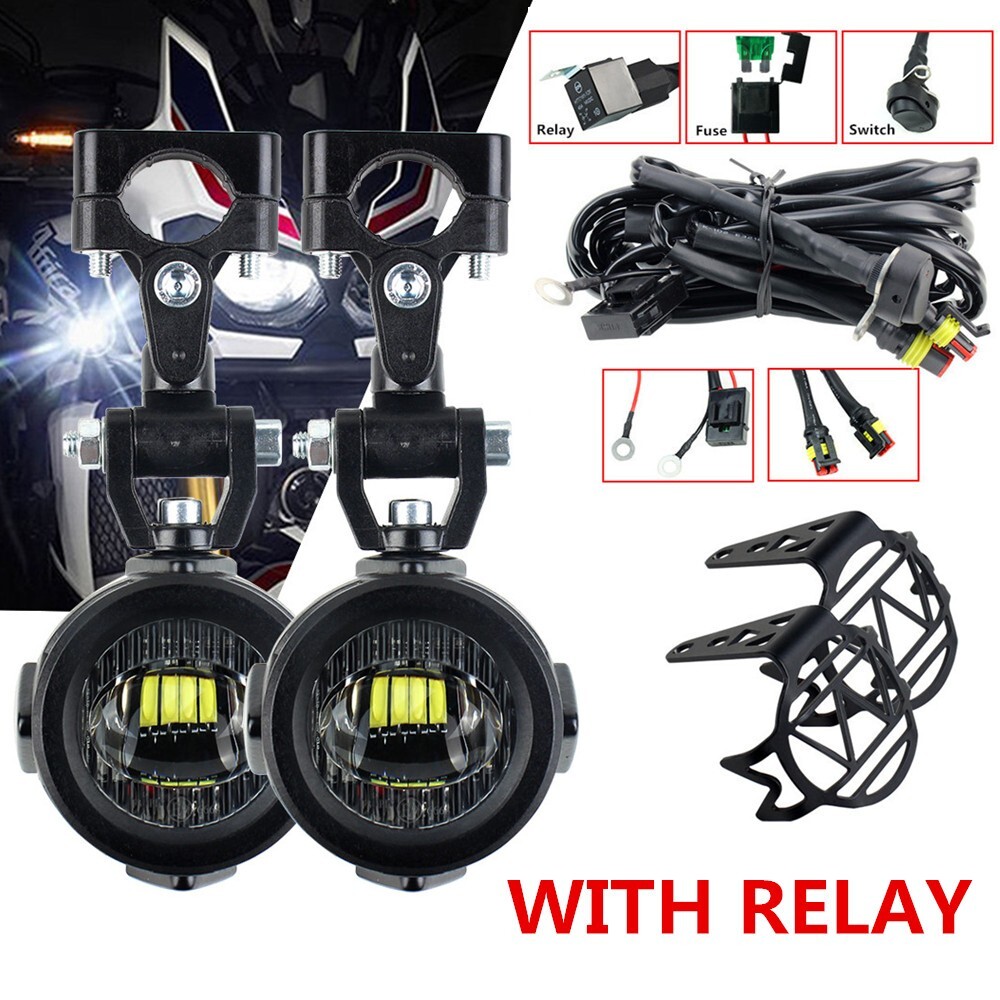 40W LED Auxiliary Fog Lights w/Relay For R1200GS Adv F800GS F700GS F650 K1600
