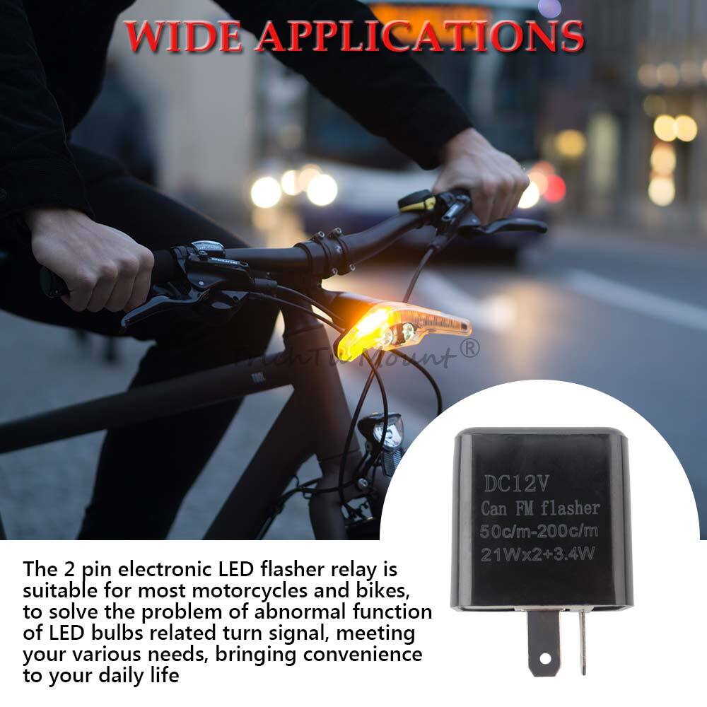 2Pcs 12V Automatic Electronic LED Flasher Relay for Turn Signal Light Fast Flash