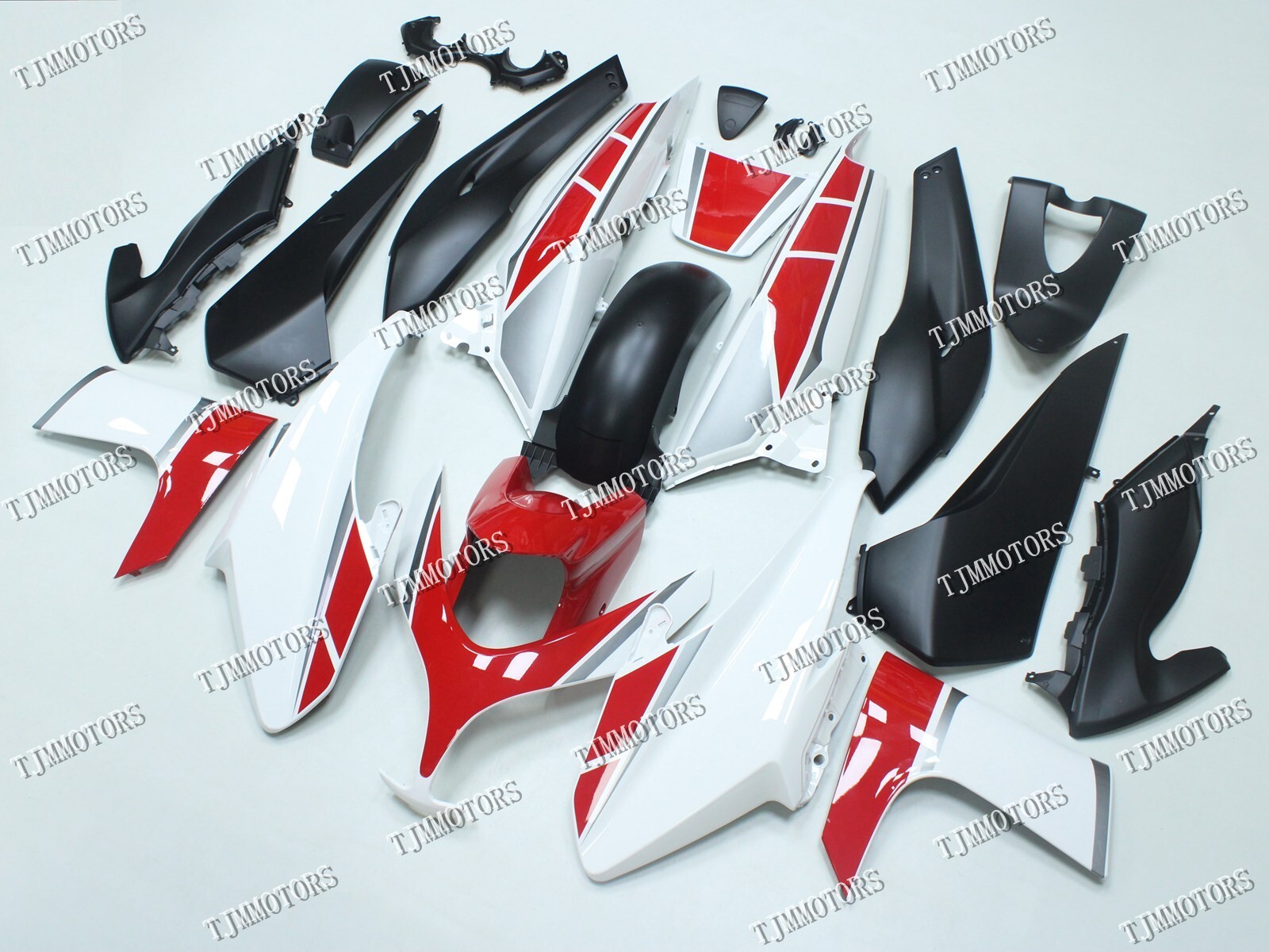 For Yamaha T-MAX500 2008-2011 White Red ABS Injection Mold Bodywork Fairing Kit