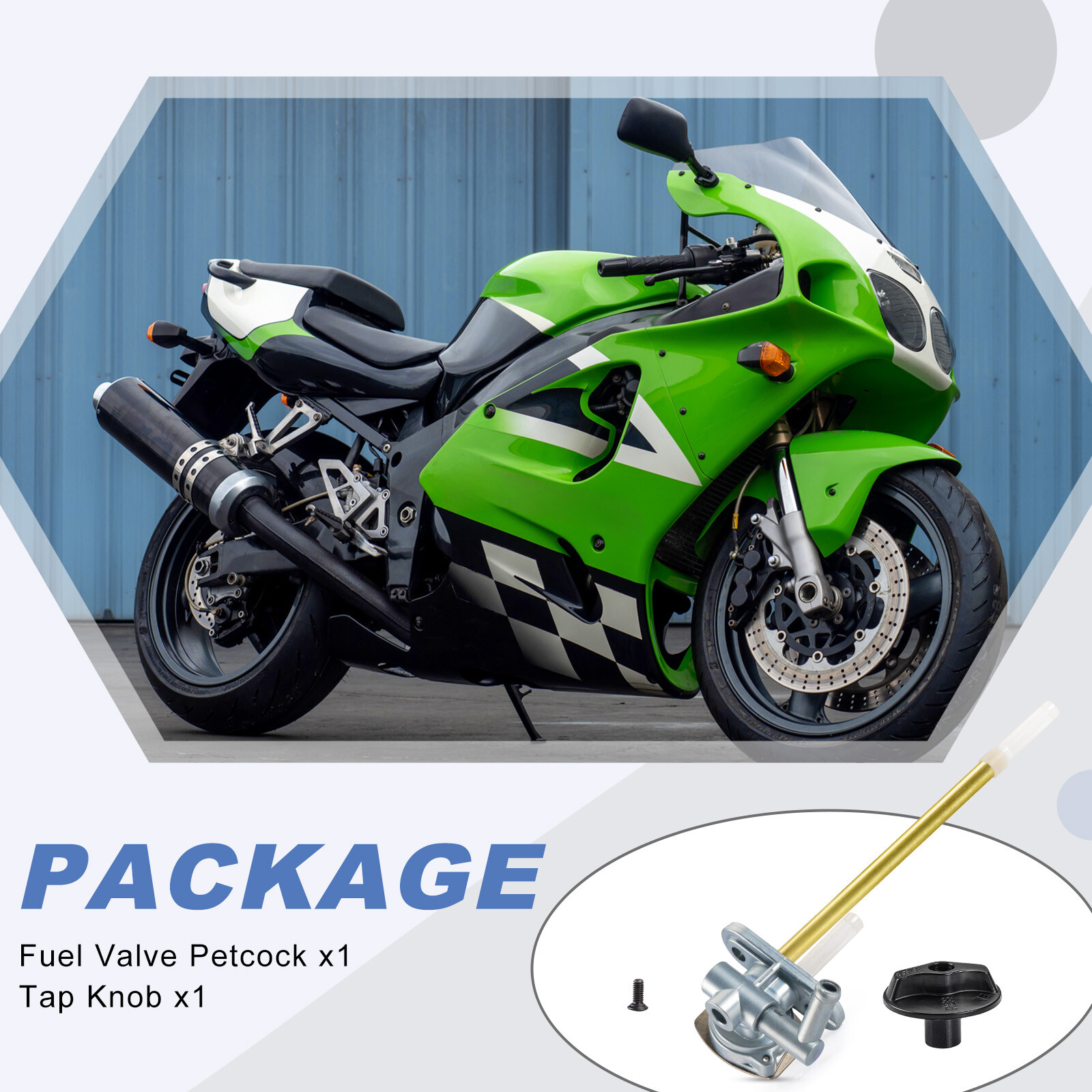 Fuel Valve Petcock & Knob for Kawasaki Ninja ZX-7R ZX-7RR ZX750 1996-2003