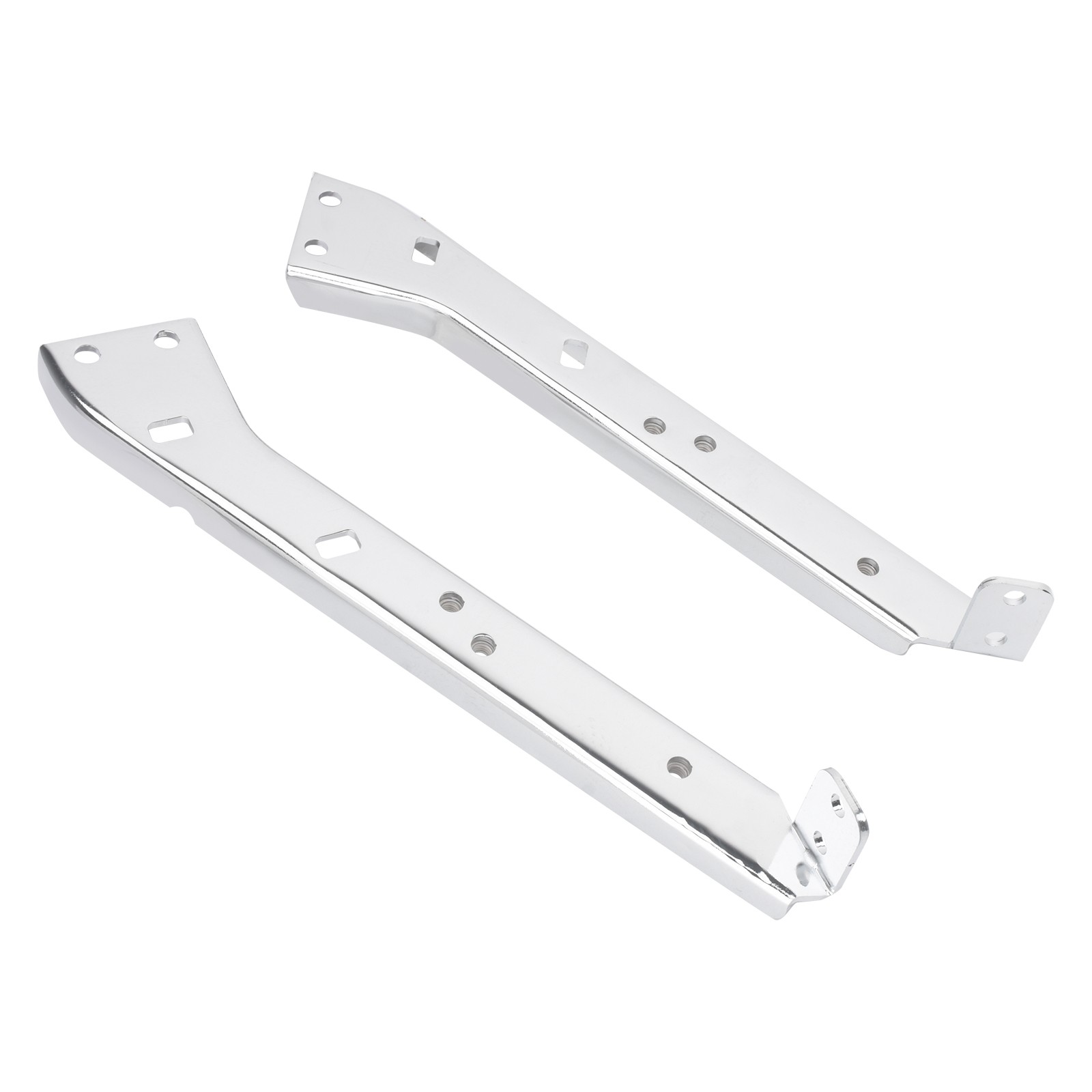 Chrome Left & Right Saddlebag Rail Support Brackets For Harley Touring 1985-2008