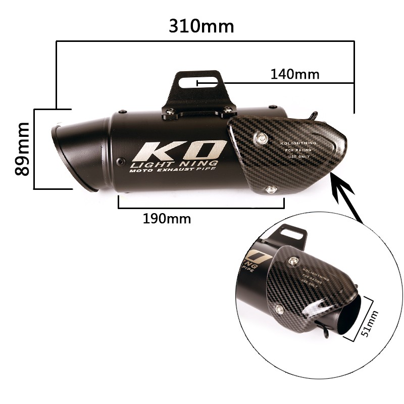 38-51mm Universal Exhaust Tips Motorcycle Muffler Tail Pipe DB Killer Silencer