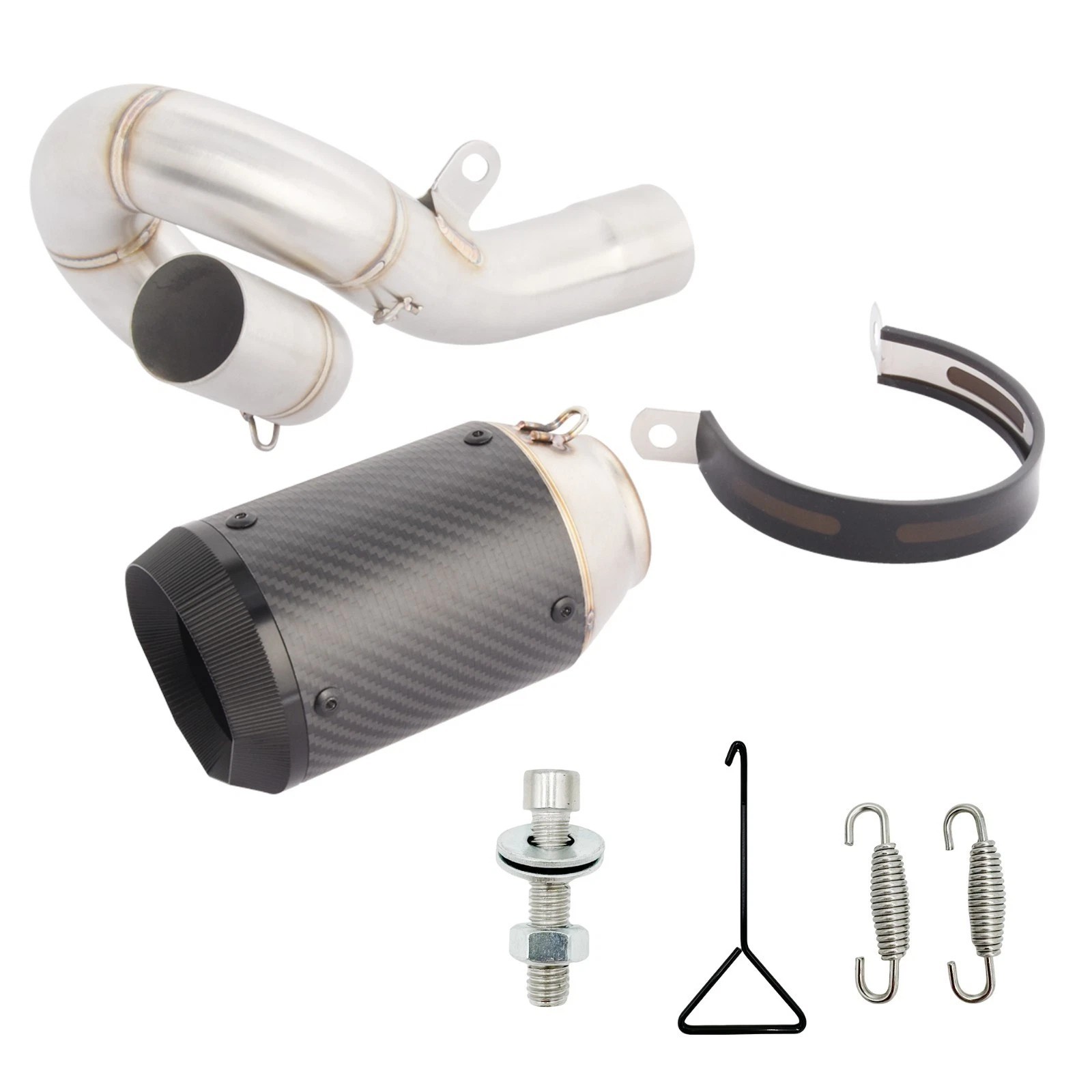 For Kawasaki Ninja ZX6R ZX636 2009-2026 Carbon Exhaust Mid Link Pipe Muffler