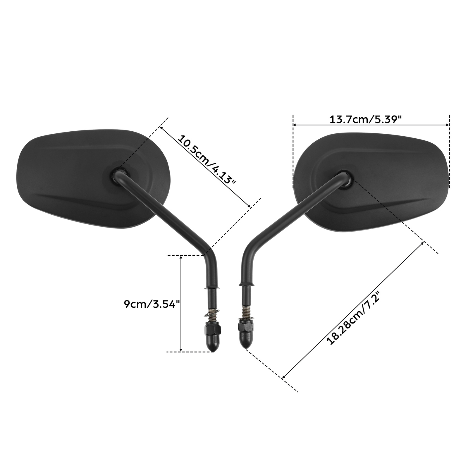 Matte Black Rear View Mirrors Fit For Harley Davidson XL1200L XL883 XL Sportster